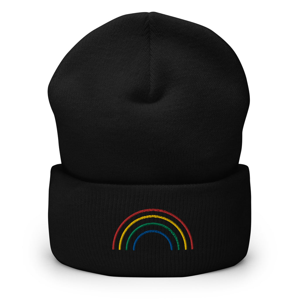 Rainbow Arch Embroidered Cuffed Beanie