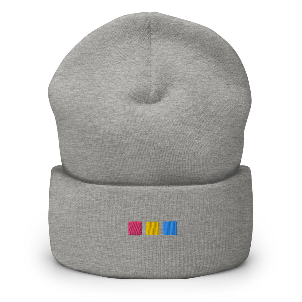 Pansexual Squares Embroidered Cuffed Beanie