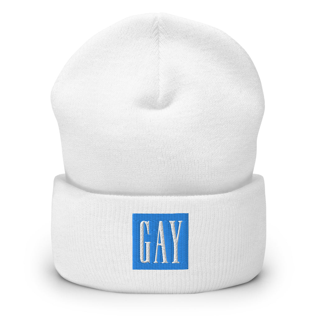 Gay Embroidered Cuffed Beanie