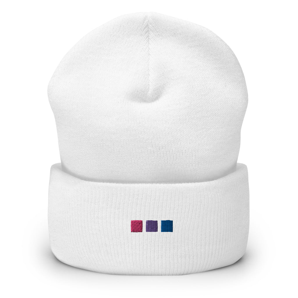 Bisexual Squares Embroidered Cuffed Beanie