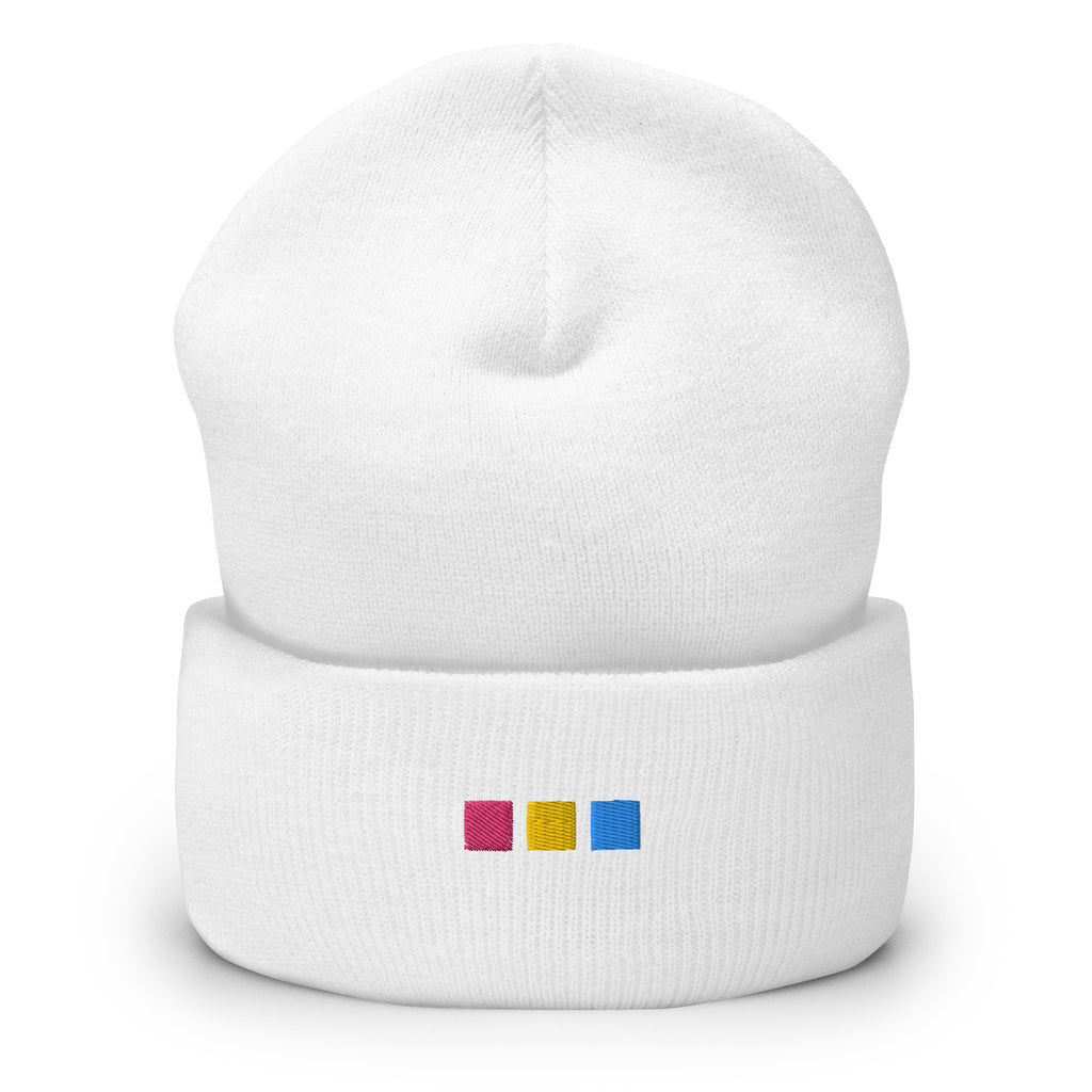 Pansexual Squares Embroidered Cuffed Beanie