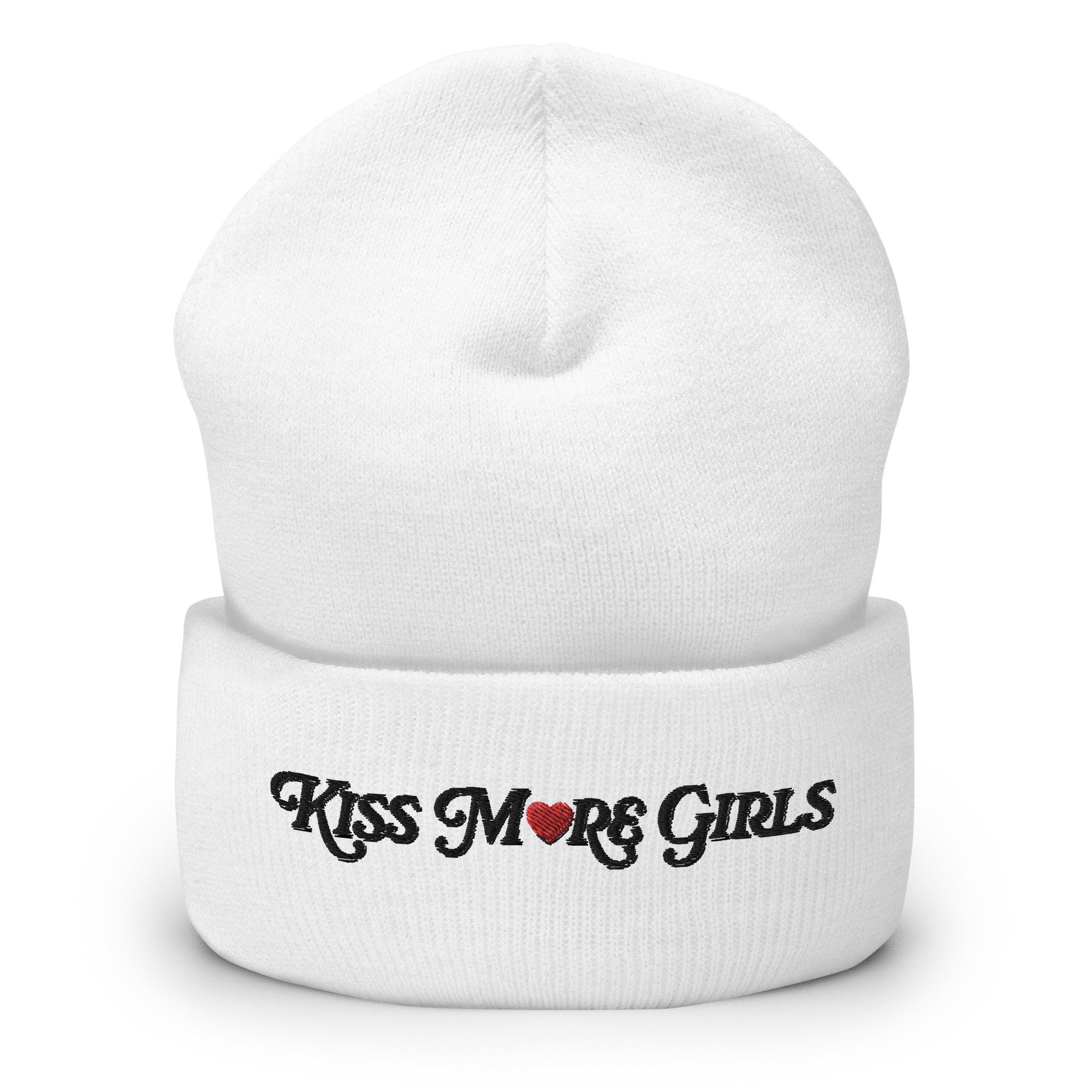 Kiss More Girls Embroidered Cuffed Beanie