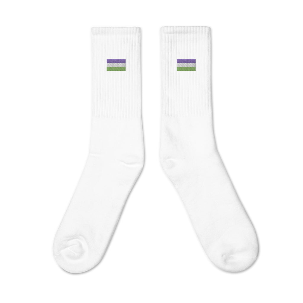 Genderqueer Embroidered Socks