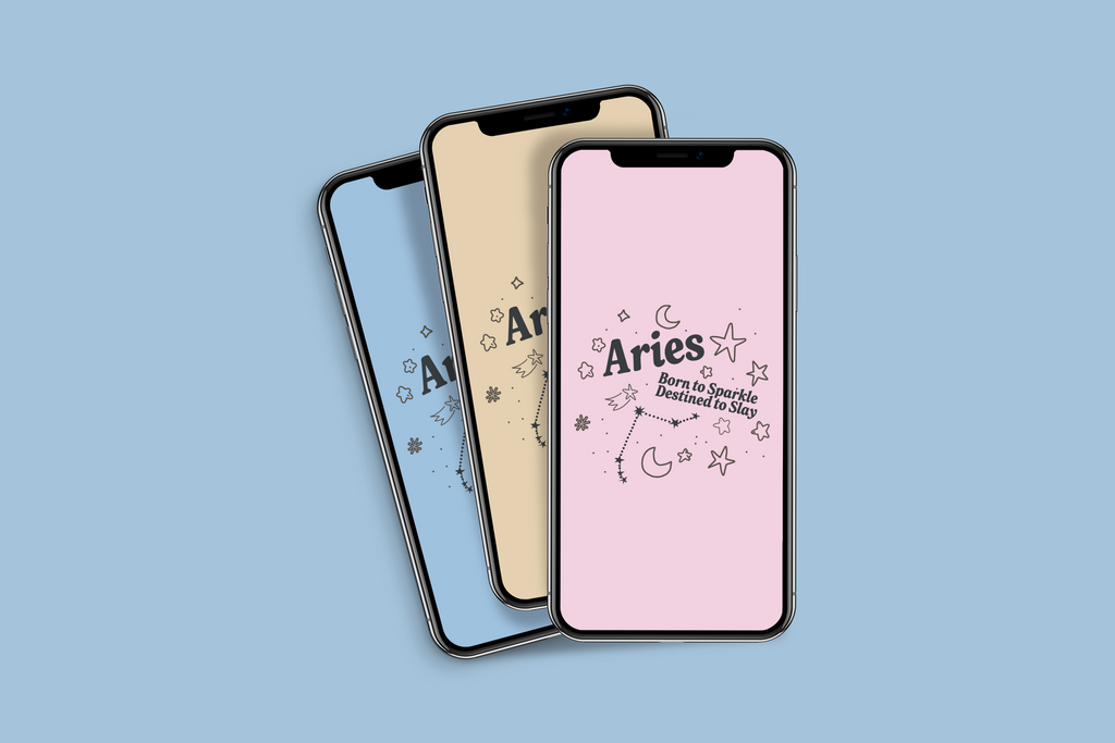 Aries Born to Sparkle Phone Wallpaper