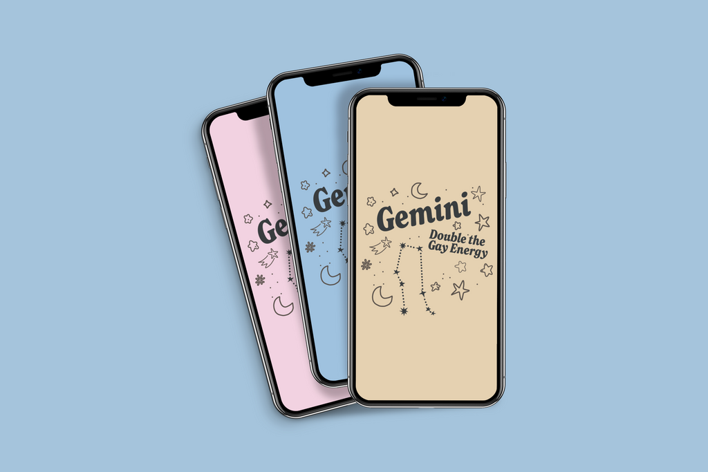 Gemini Double the Gay Energy Phone Wallpaper