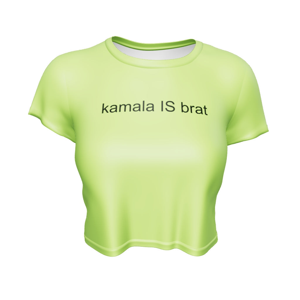 Kamala IS Brat All-Over Print Crop Tee