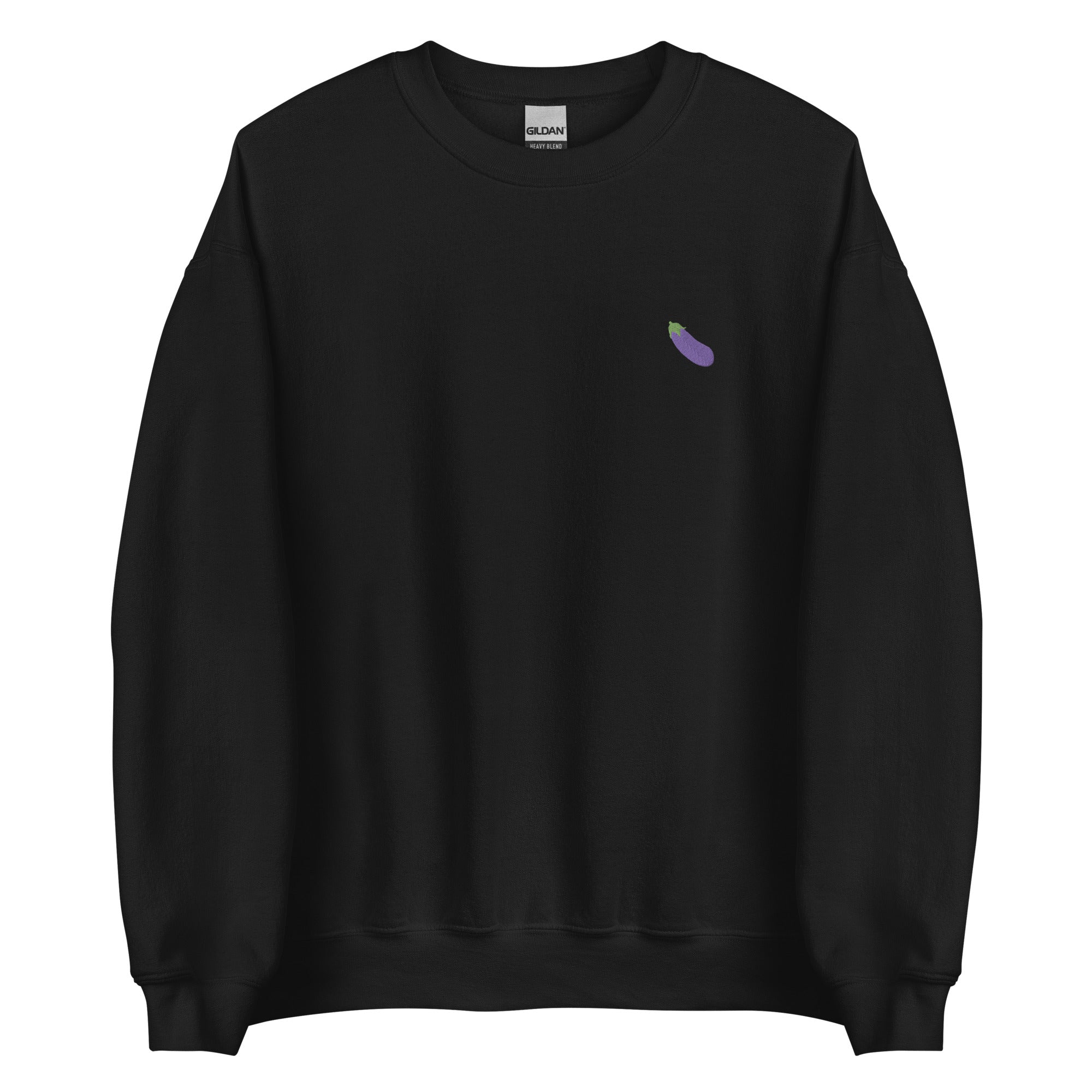Eggplant Emoji Embroidered Unisex Sweatshirt