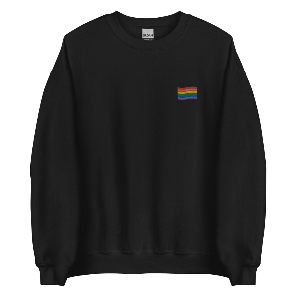 Rainbow Flag Embroidered Unisex Sweatshirt