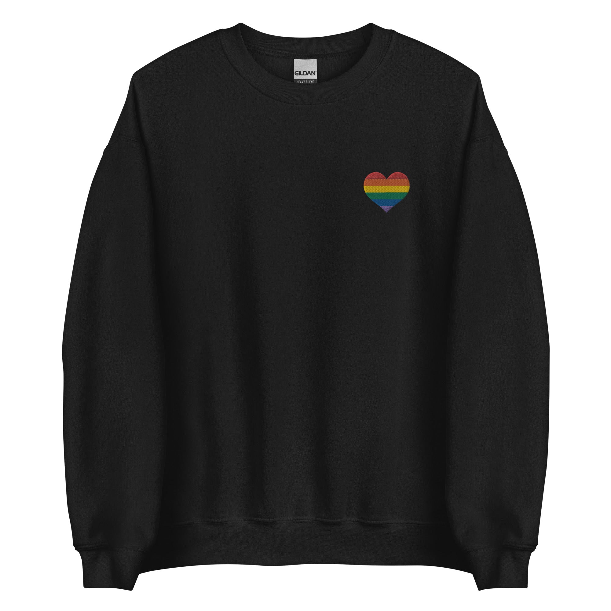 Rainbow Heart Embroidered Unisex Sweatshirt