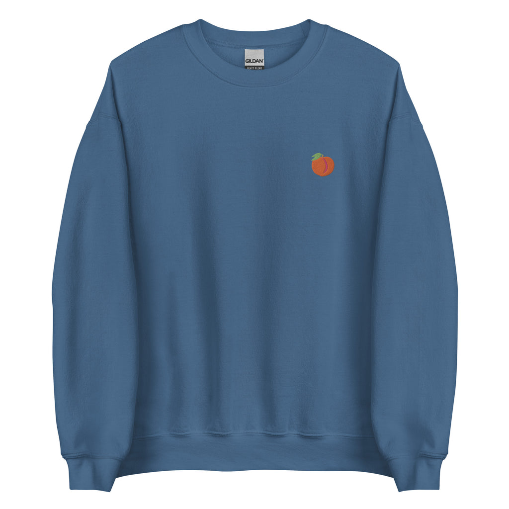 Peach Emoji Embroidered Unisex Sweatshirt