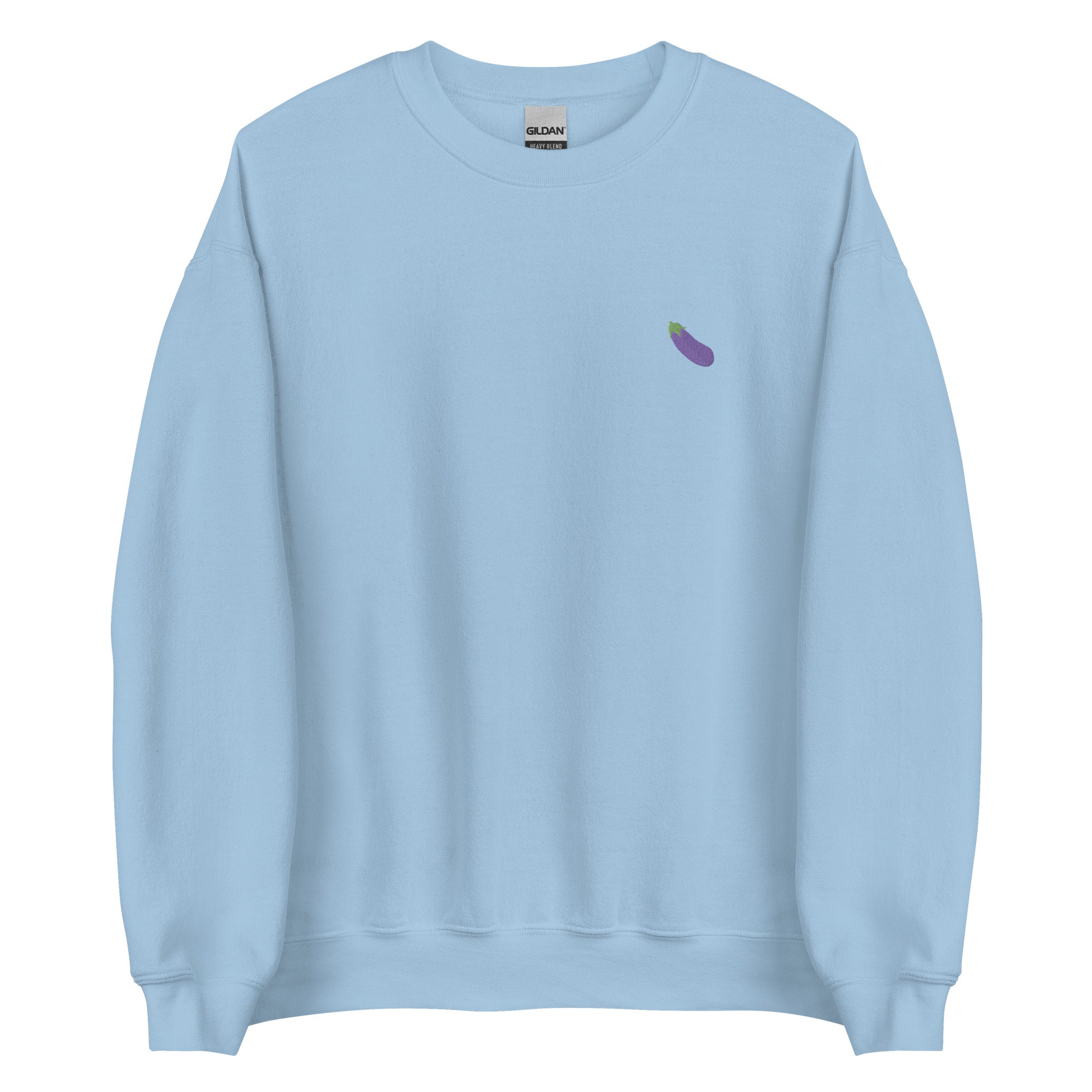Eggplant Emoji Embroidered Unisex Sweatshirt