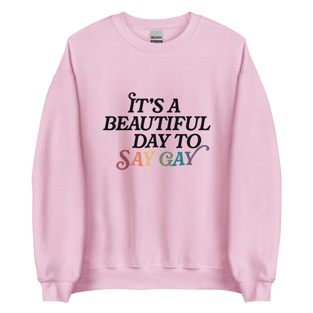 It's A Beautiful Day To Say Gay Unisex Sweatshirt