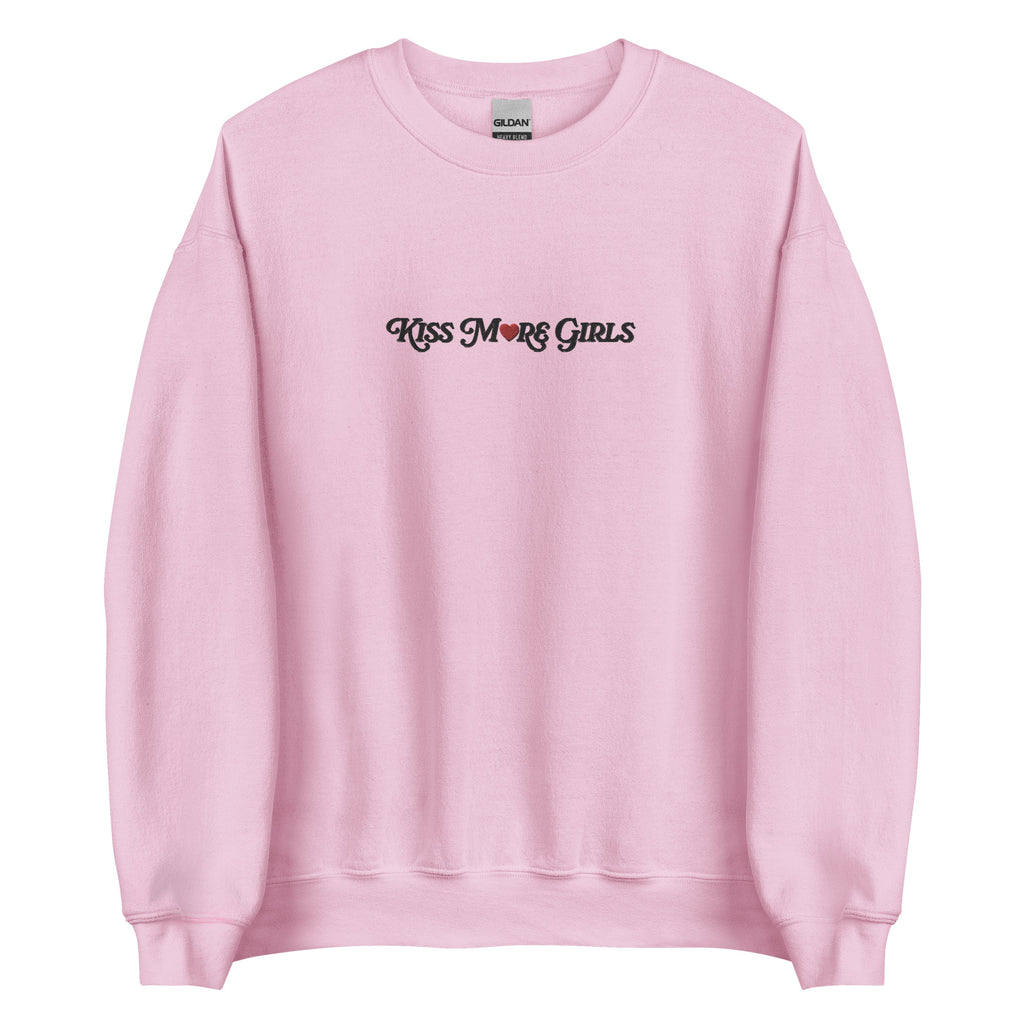 Kiss More Girls Embroidered Unisex Sweatshirt