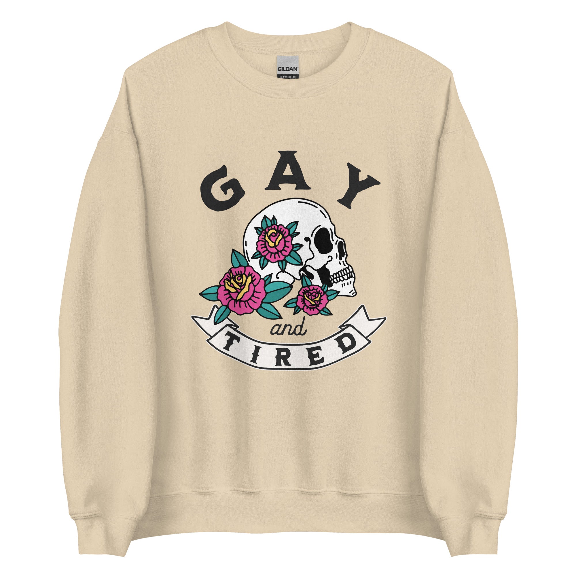 Sweat-shirt unisexe Gay &amp; Tired Skull