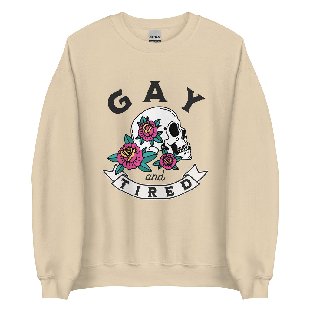 Gay & Tired Skull Unisex Sweatshirt