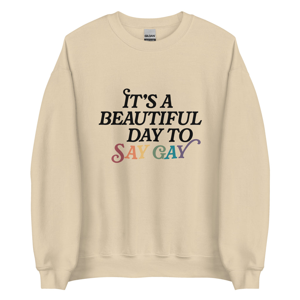 It's A Beautiful Day To Say Gay Unisex Sweatshirt