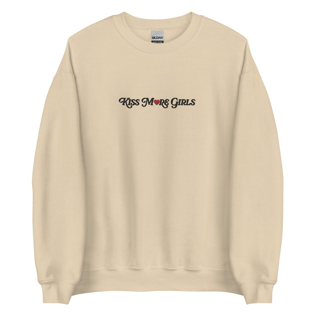 Kiss More Girls Embroidered Unisex Sweatshirt