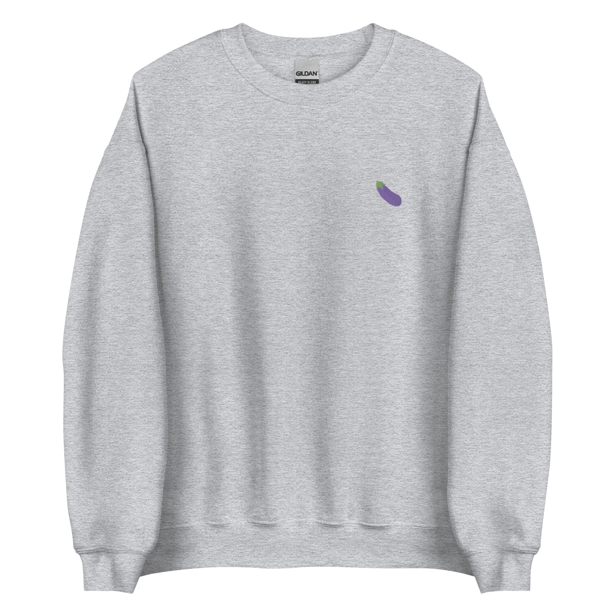 Eggplant Emoji Embroidered Unisex Sweatshirt