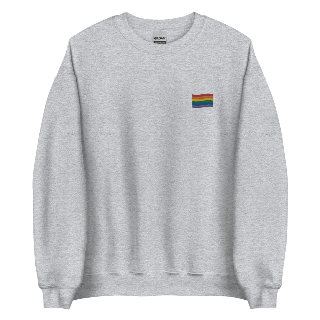 Rainbow Flag Embroidered Unisex Sweatshirt