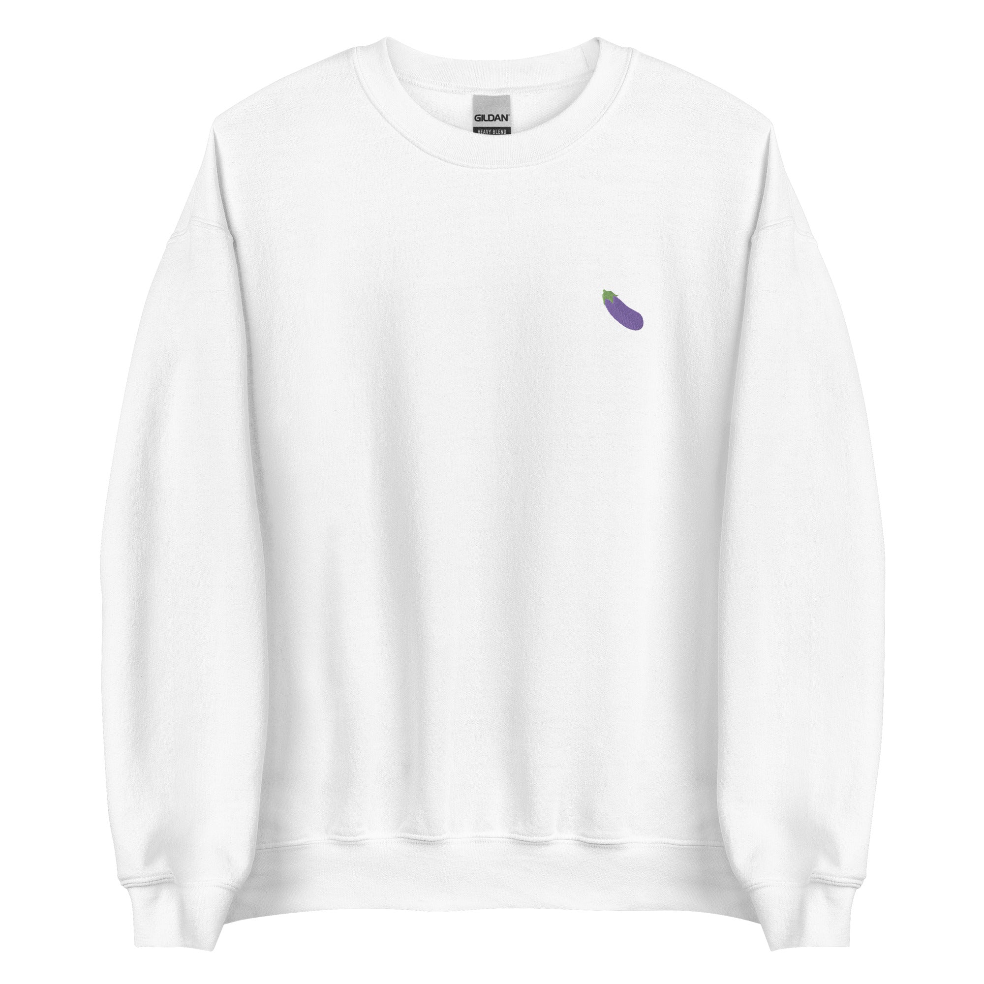 Eggplant Emoji Embroidered Unisex Sweatshirt