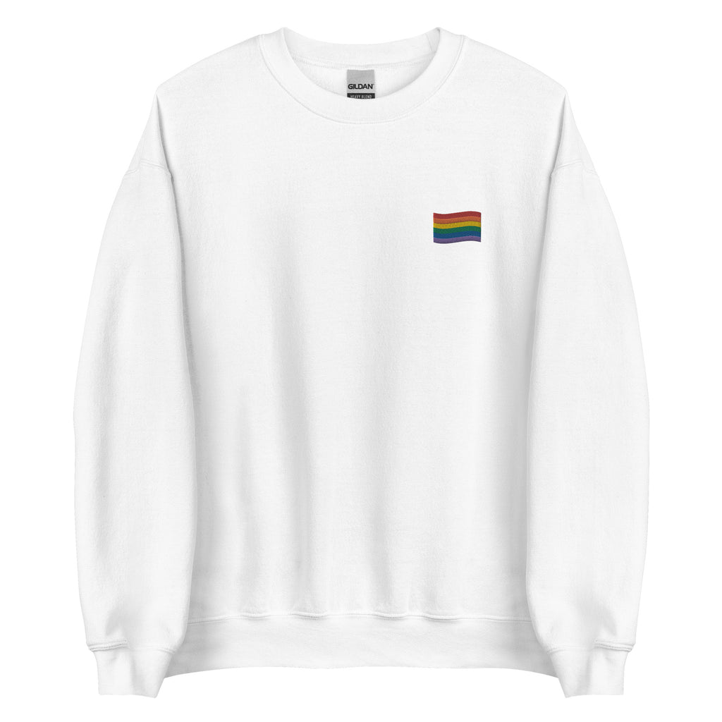 Rainbow Flag Embroidered Unisex Sweatshirt