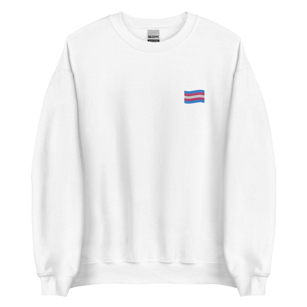 Trans Flag Embroidered Unisex Sweatshirt