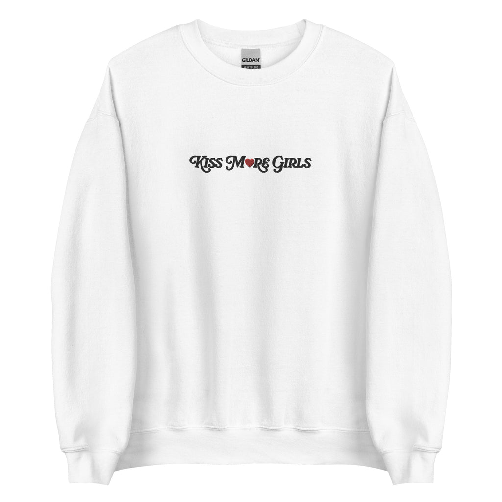 Kiss More Girls Embroidered Unisex Sweatshirt