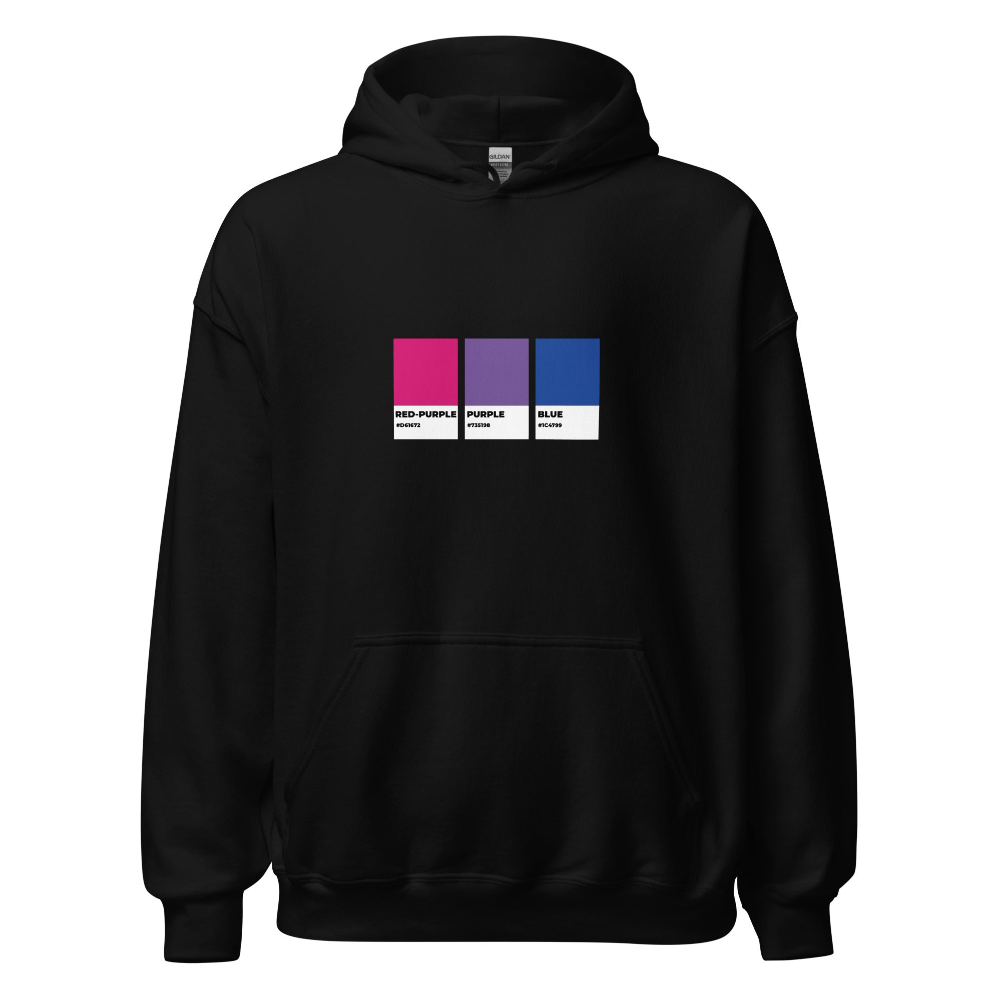 Sudadera unisex con capucha y muestra de colores bisexuales