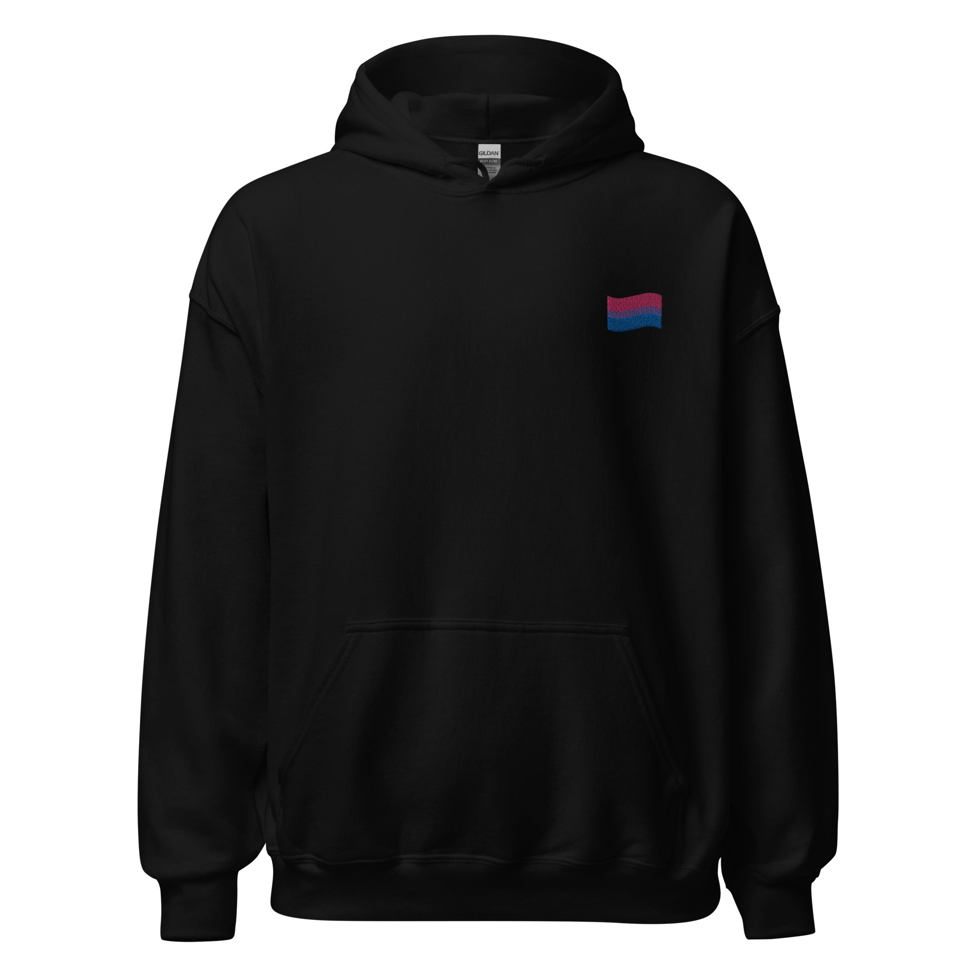 Sudadera unisex con capucha y bandera bisexual bordada