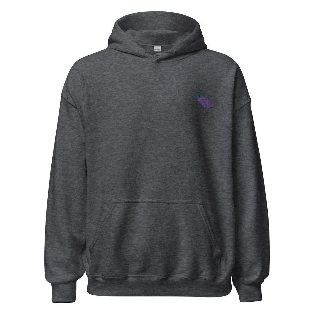 Eggplant Emoji Embroidered Unisex Hoodie