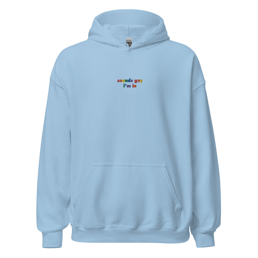 Sounds Gay I'm In Embroidered Unisex Hoodie