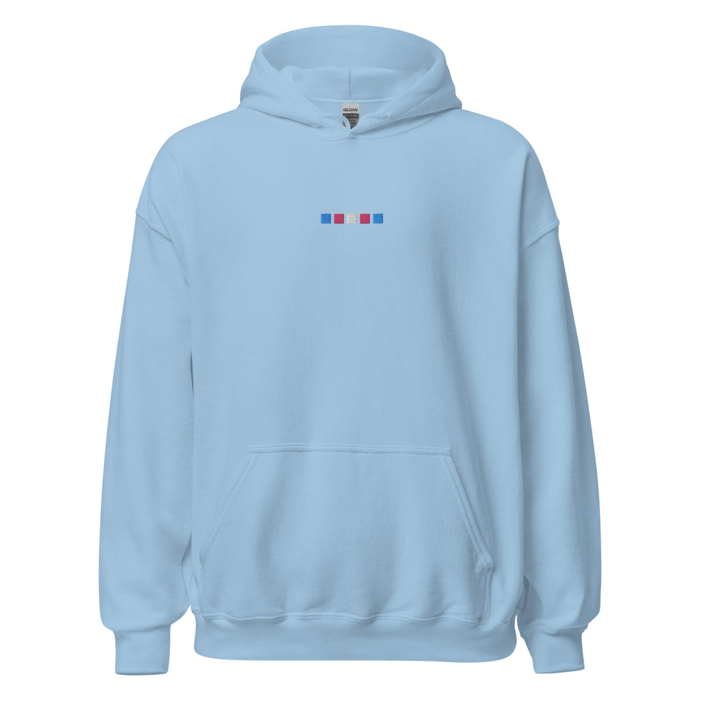 Trans Squares Embroidered Unisex Hoodie