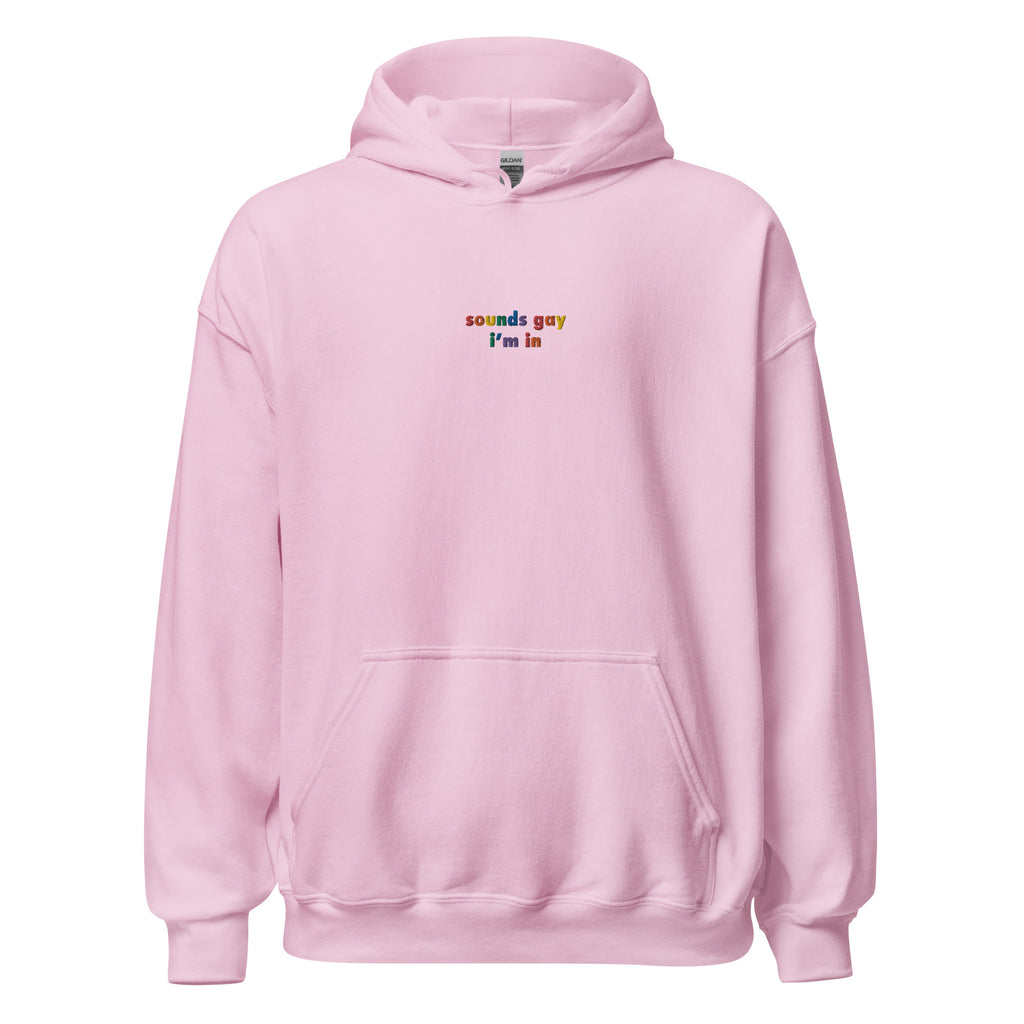 Sounds Gay I'm In Embroidered Unisex Hoodie