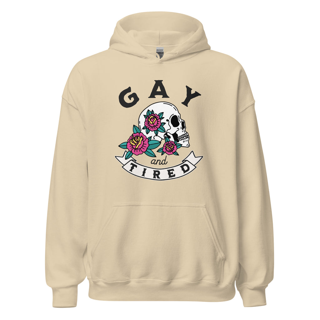 Gay & Tired Skull Unisex Hoodie