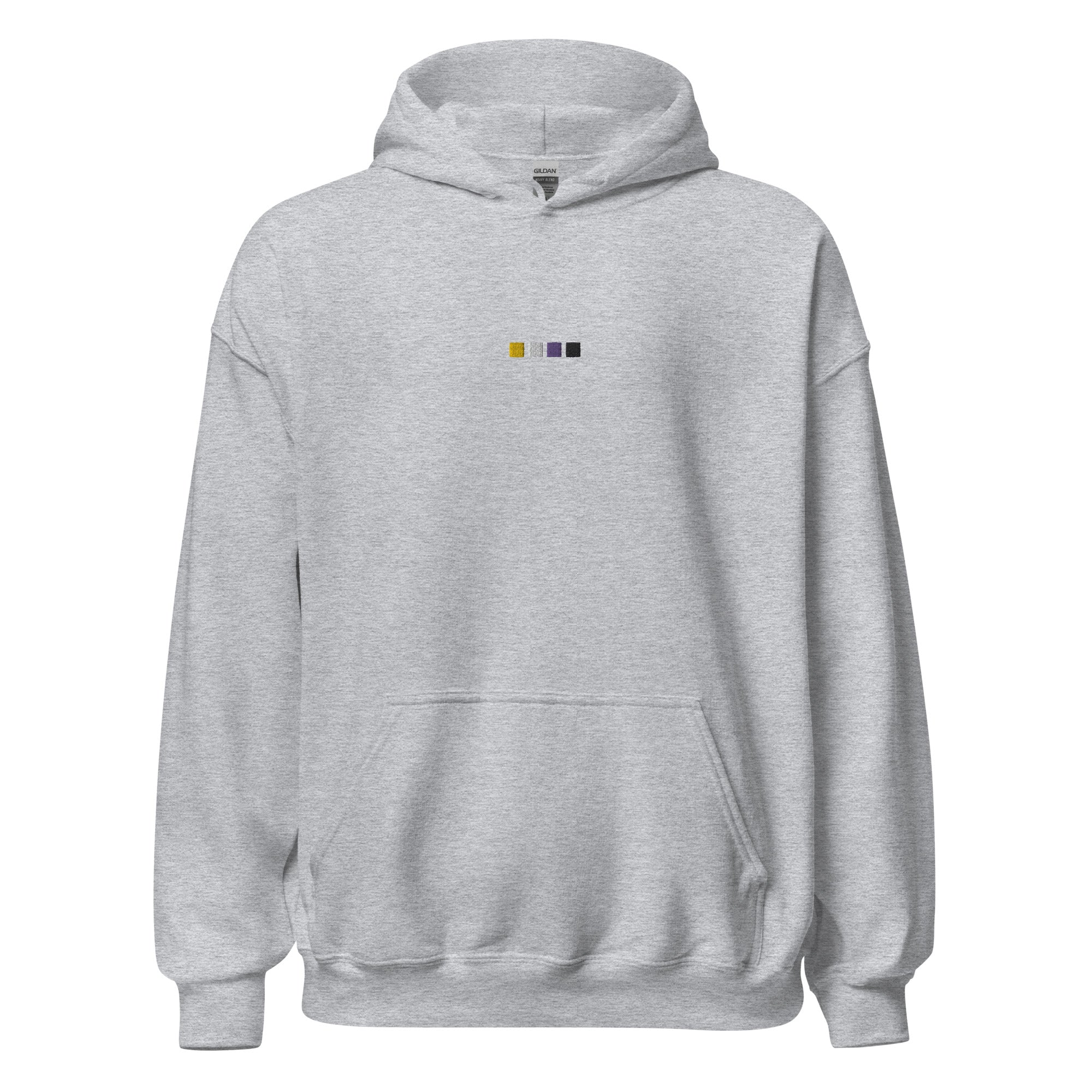 Non-Binary Squares Embroidered Unisex Hoodie