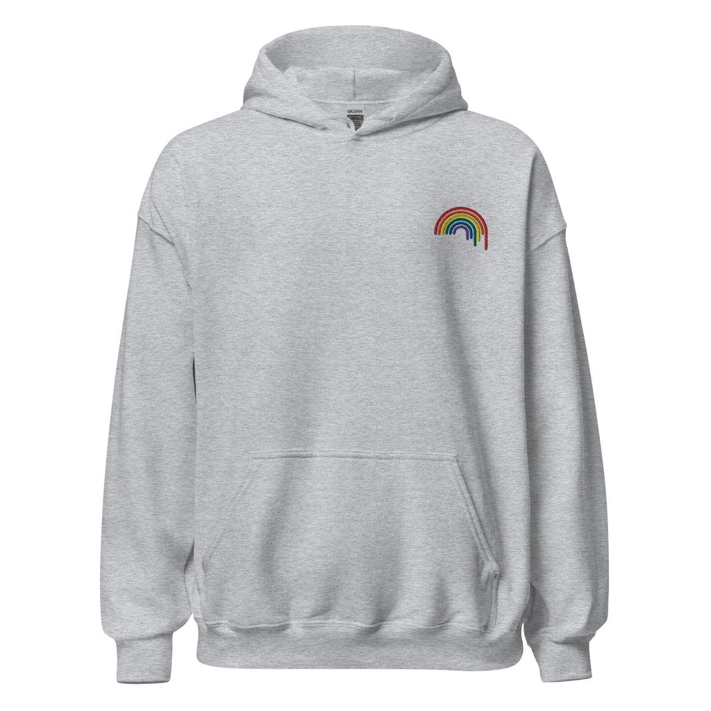 Rainbow Drip Embroidered Unisex Hoodie