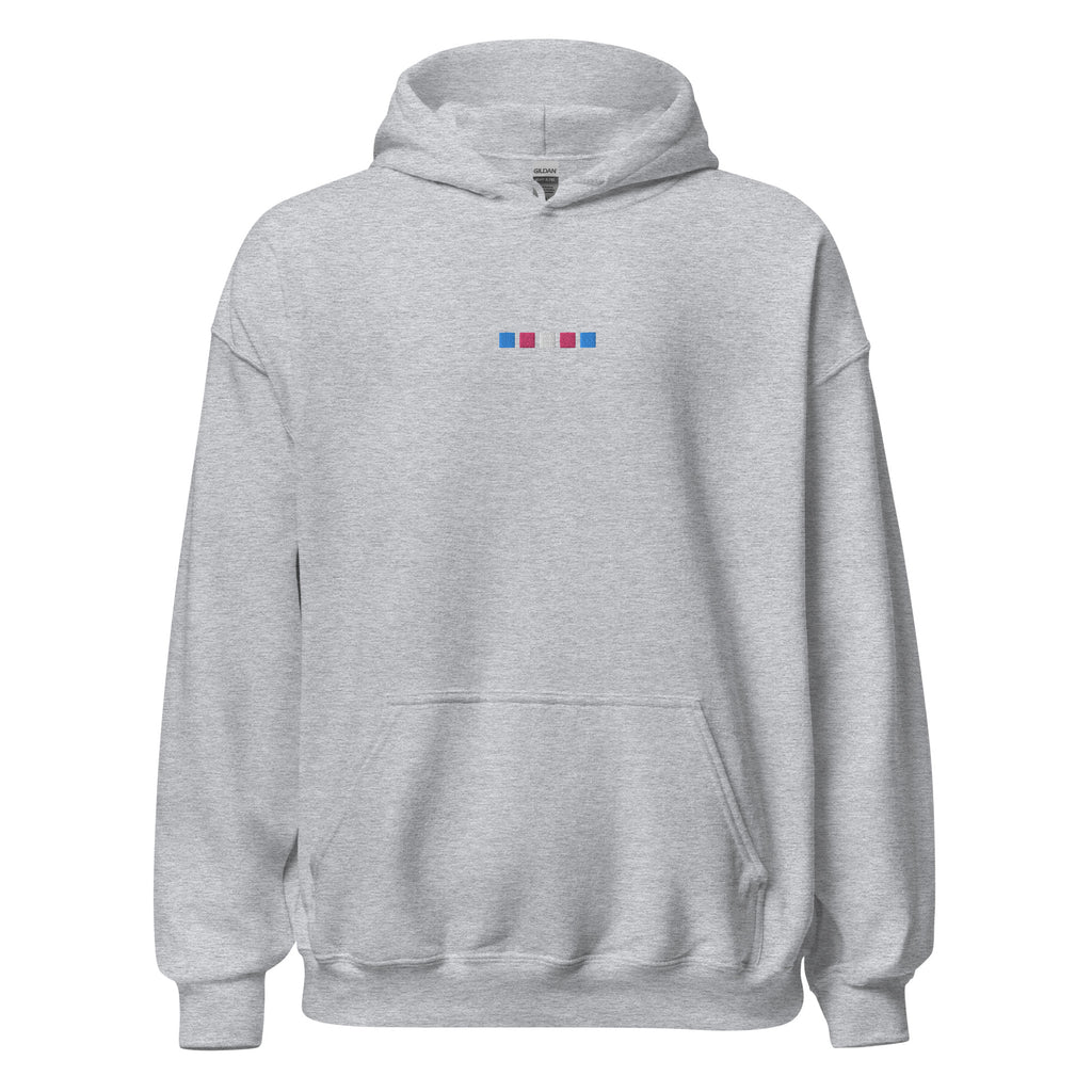 Trans Squares Embroidered Unisex Hoodie