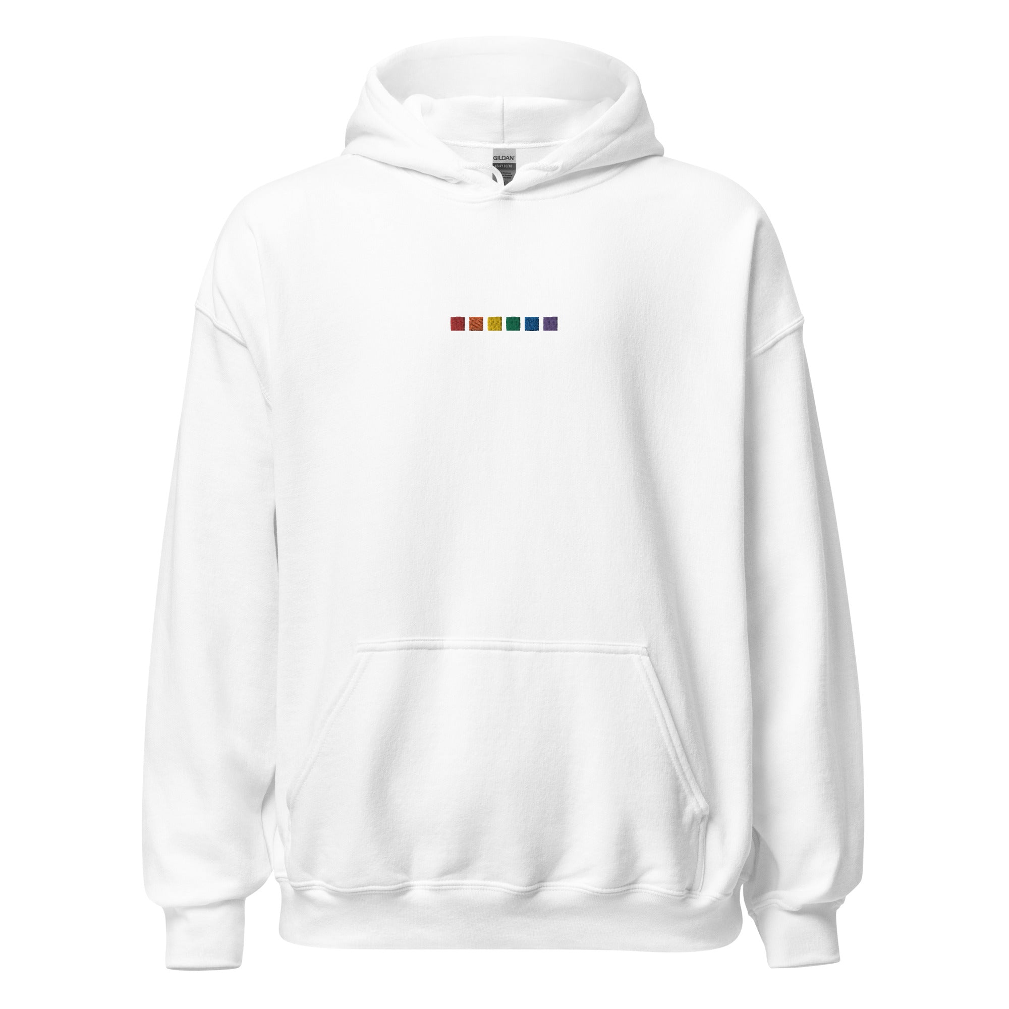 Rainbow Squares Embroidered Unisex Hoodie