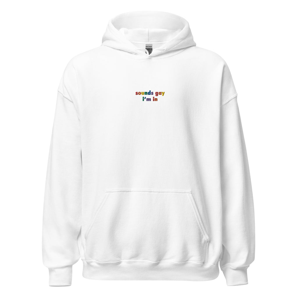 Sounds Gay I'm In Embroidered Unisex Hoodie