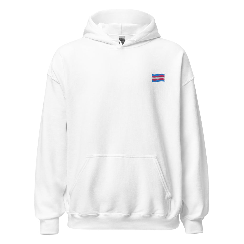 Trans Flag Embroidered Unisex Hoodie