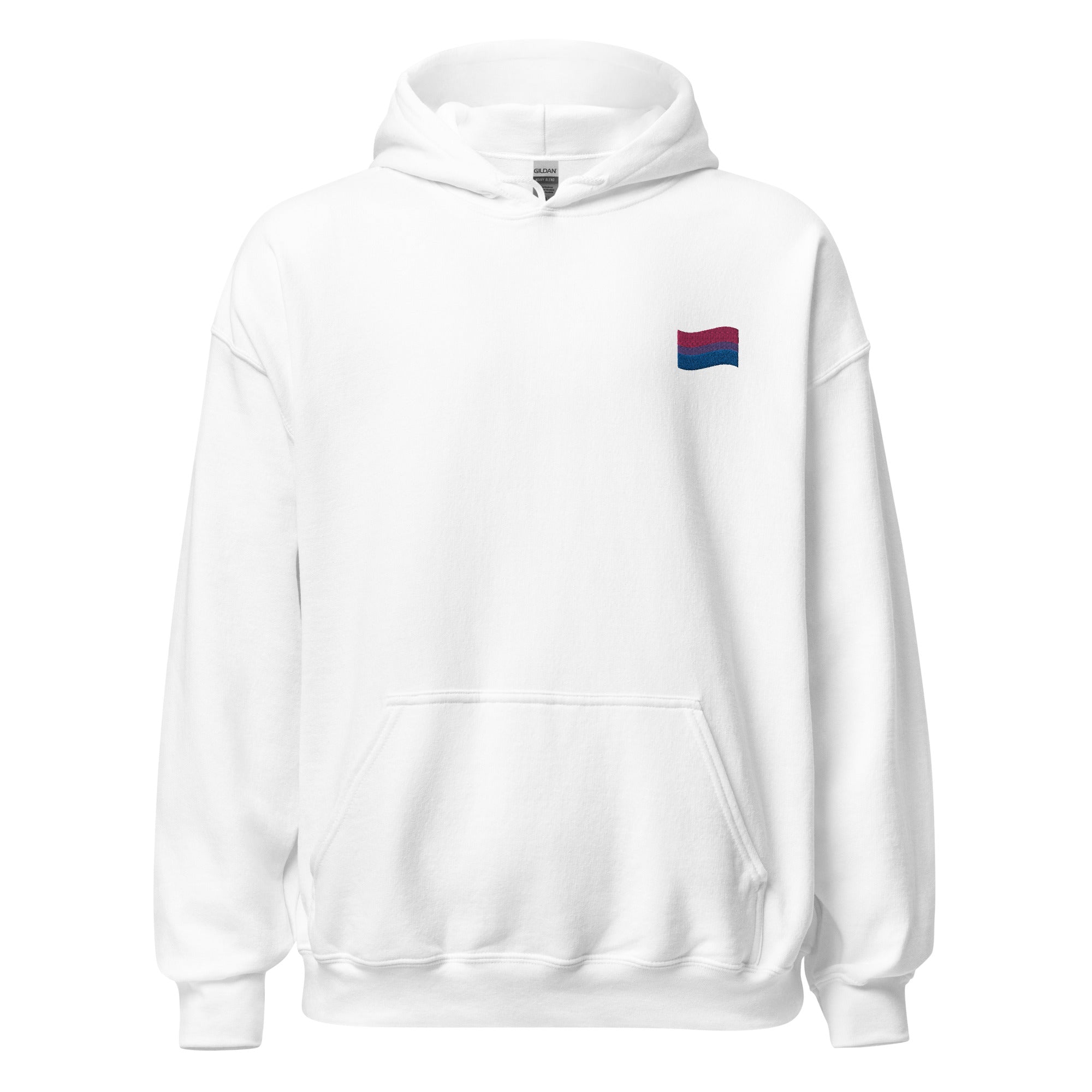 Sudadera unisex con capucha y bandera bisexual bordada