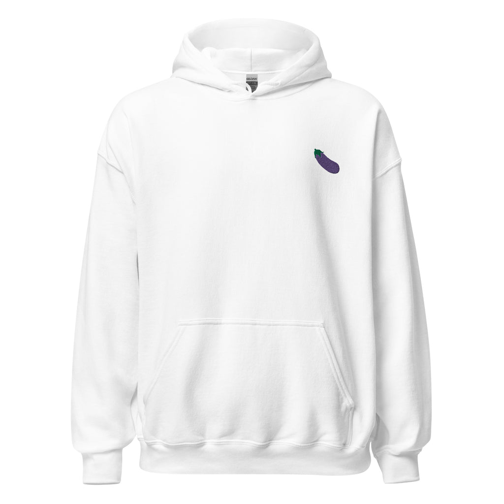 Eggplant Emoji Embroidered Unisex Hoodie