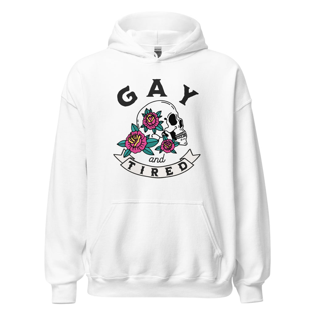 Gay & Tired Skull Unisex Hoodie