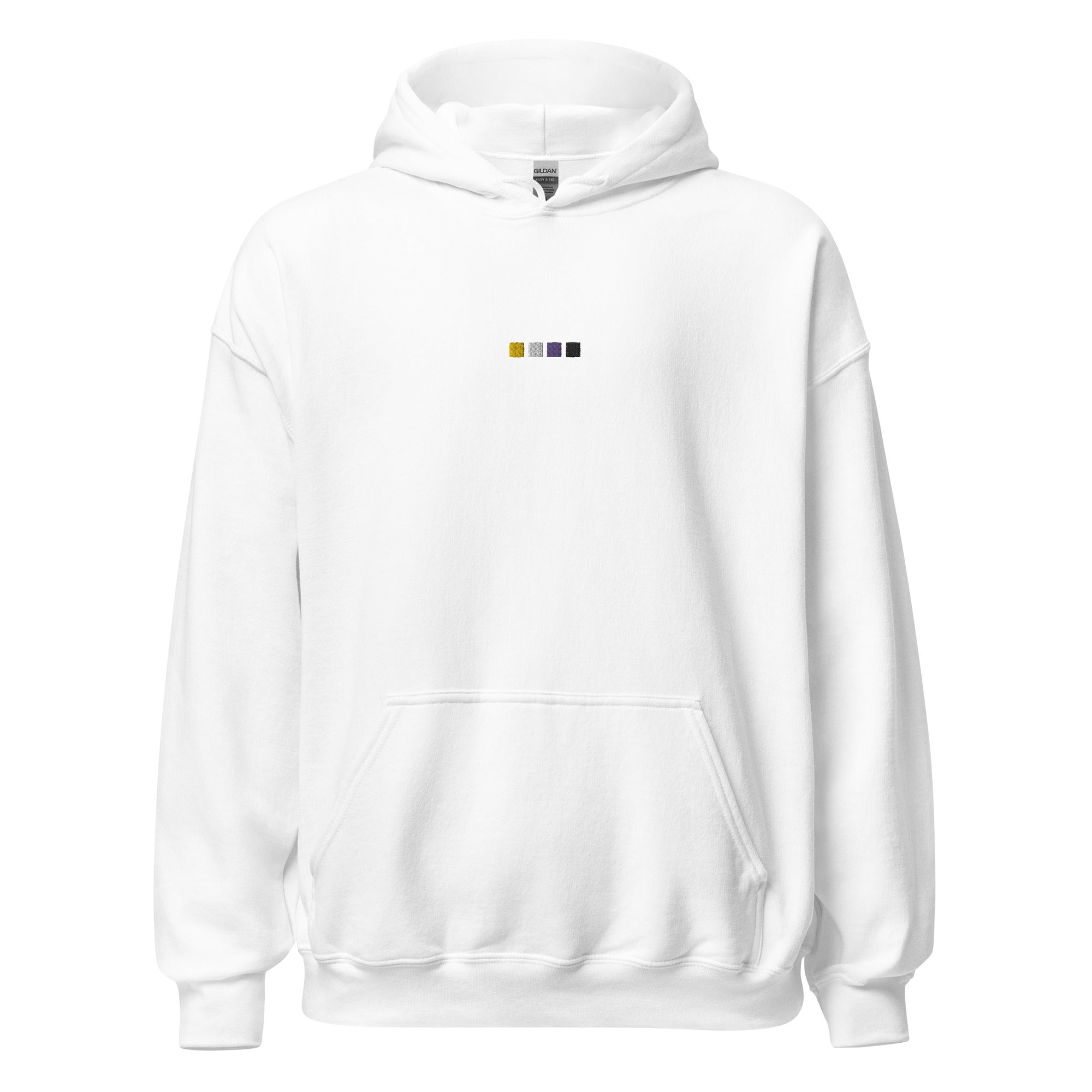 Non-Binary Squares Embroidered Unisex Hoodie