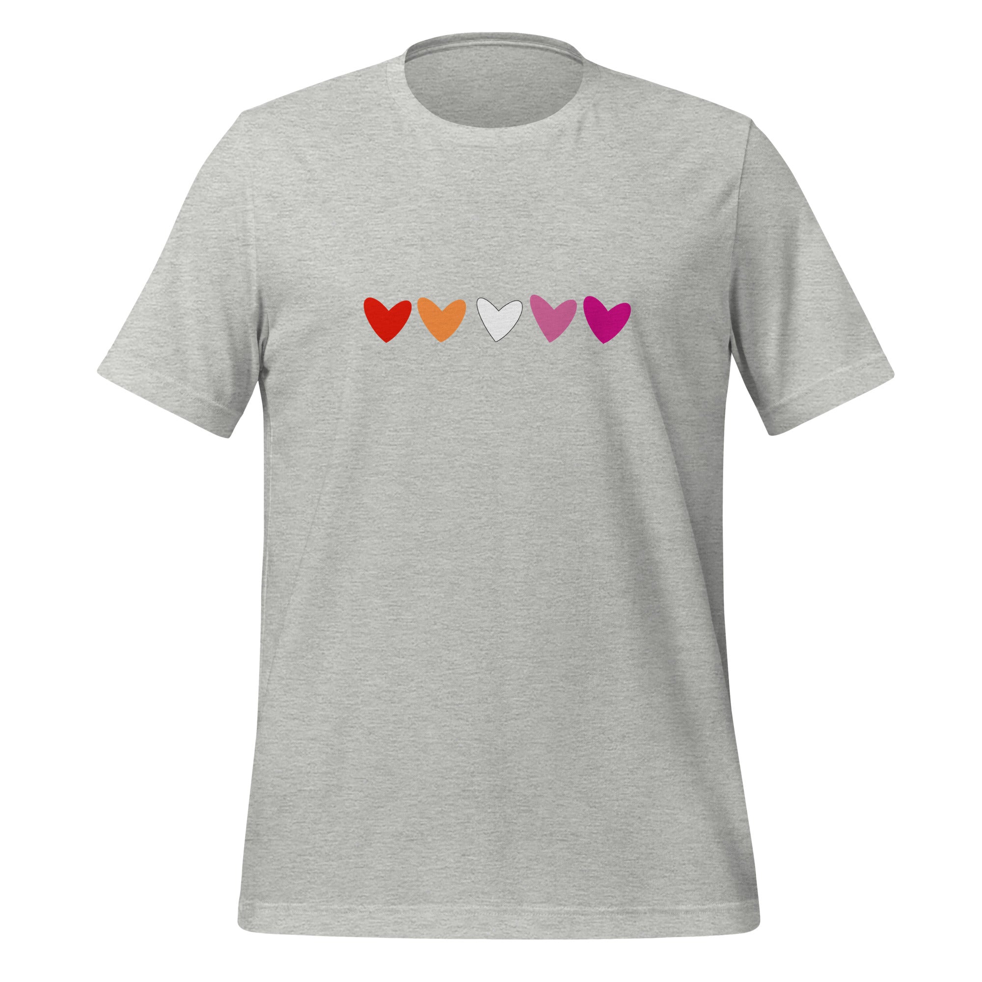 Camiseta unisex de corazones lésbicos