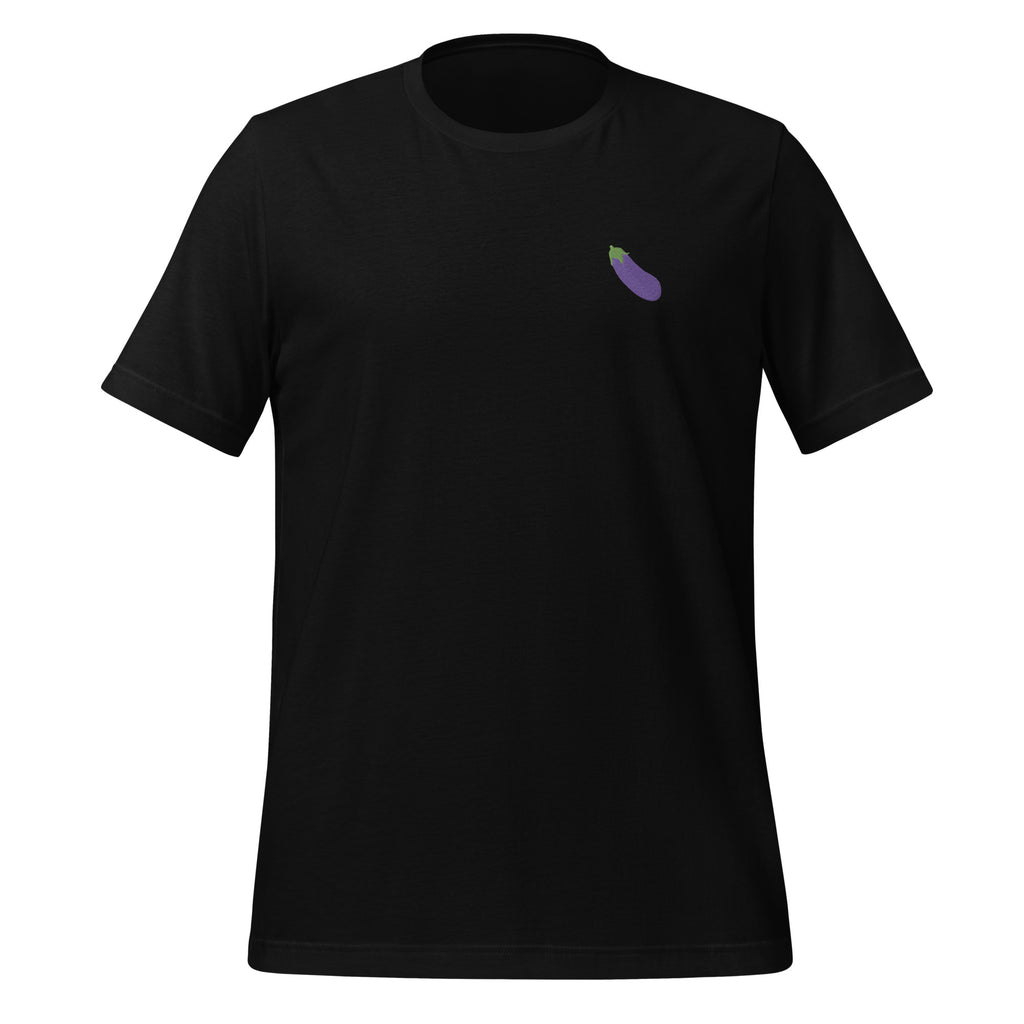 Eggplant Emoji Embroidered Unisex T-Shirt