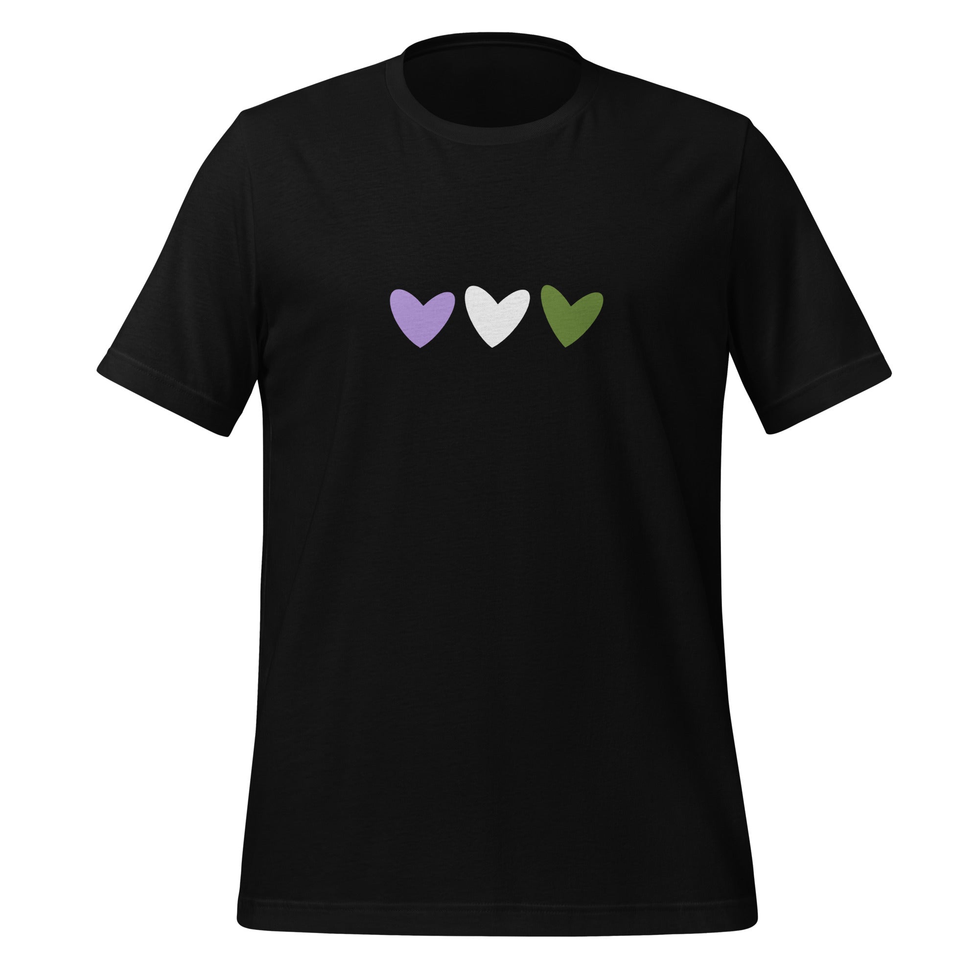 Camiseta unisex con corazones de género no binario