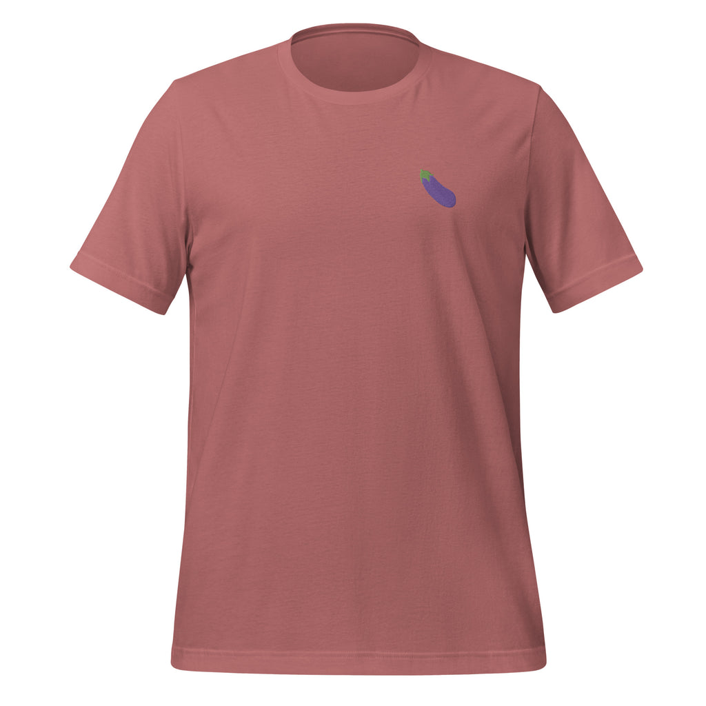 Eggplant Emoji Embroidered Unisex T-Shirt