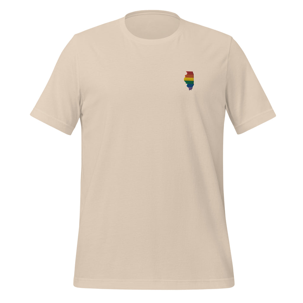 Illinois Rainbow Embroidered Unisex T-Shirt