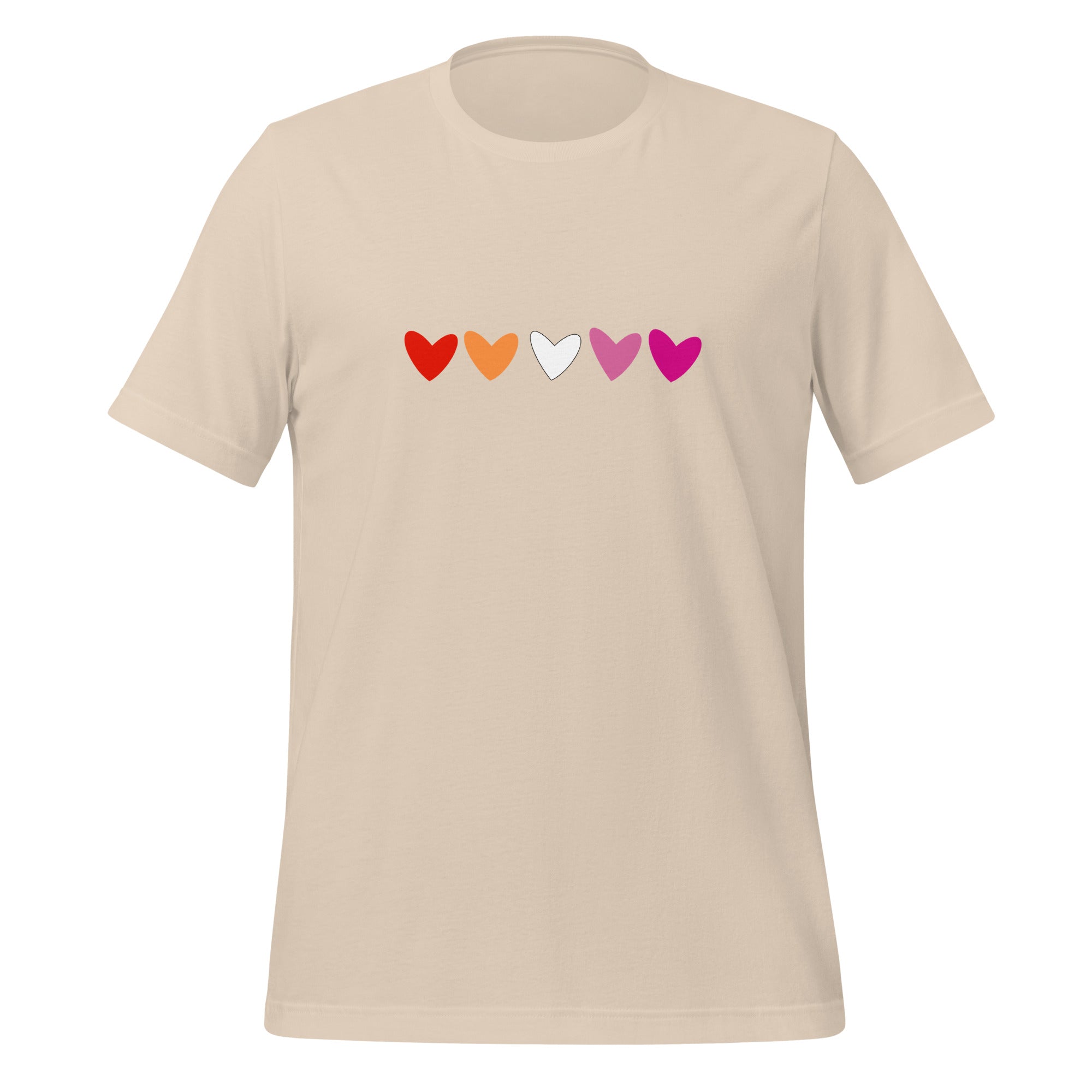Camiseta unisex de corazones lésbicos